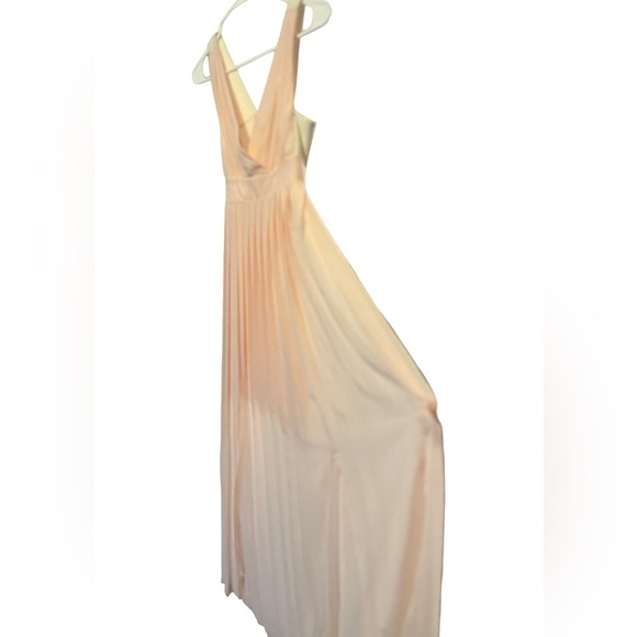 BCBGeneration Peach Pink Pleated Chiffon Maxi Formal Gown sz 2 | Empire Waist - Picture 13 of 16